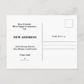 聖なる書物、 経典金ゴールド新しいホームアドレスの移動 案内ポストカード (裏面)