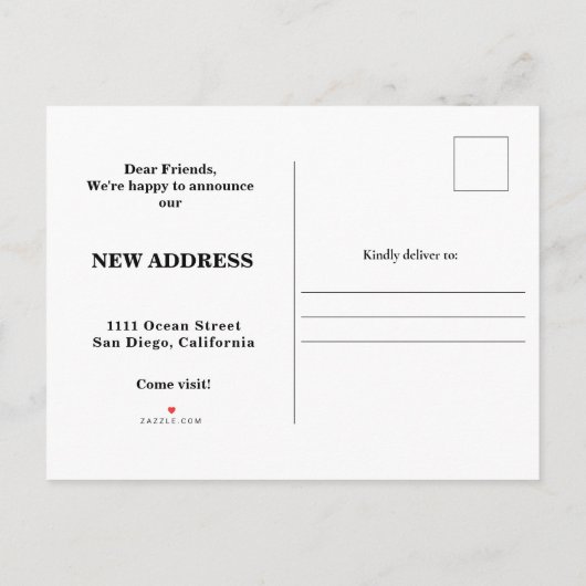 聖なる書物、 経典金ゴールド新しいホームアドレスの移動 案内ポストカード (裏面)