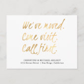 聖なる書物、 経典金ゴールド新しいホームアドレスの移動 案内ポストカード (正面)