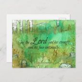 聖なる書物、 経典1クロニクル16:11聖書の聖句の森 ポストカード (正面/裏面)