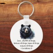 聖なる書物、 経典1コリント13:4愛は キーホルダー (正面)