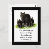 聖なる書物、 経典1コリント13:4愛は ポストカード (正面/裏面)