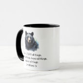 聖なる書物、 経典1コリント13:4愛は マグカップ (正面左)