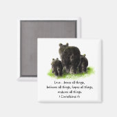 聖なる書物、 経典1コリント13:4愛は マグネット (正面/裏面)