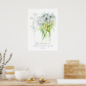 聖なる書物、 経典1コリント6:17聖書の植物詩 ポスター (キッチン)