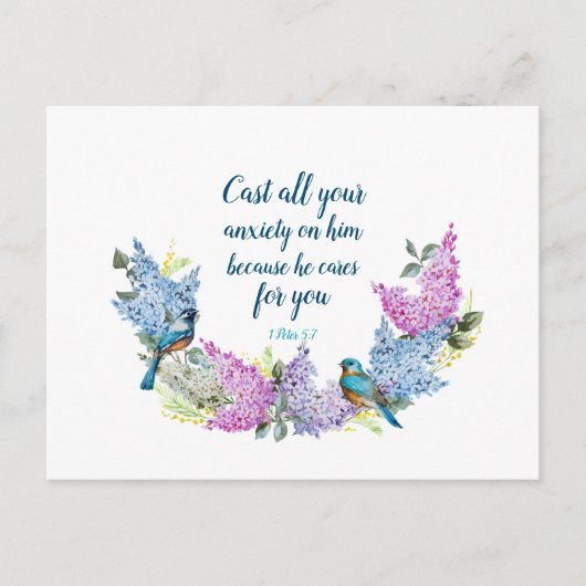 聖なる書物、 経典1ピーター5:7 ポストカード (正面)