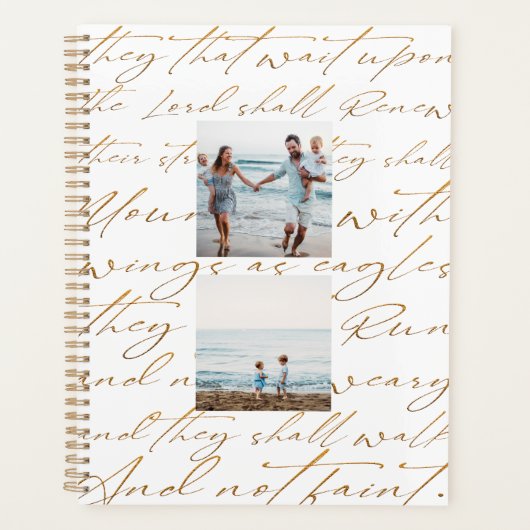 聖なる書物、 経典3枚写真殿を待つ プランナー手帳 (正面)