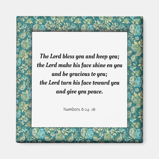 聖なる書物、 経典6:24-26 マグネット (正面)