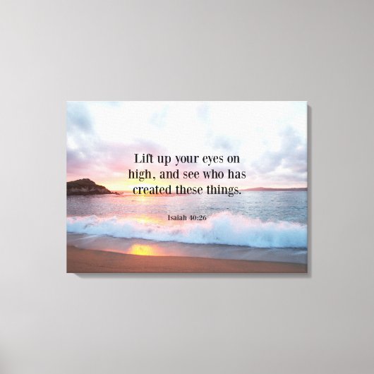 聖なる書物、 経典、イザヤ40:26 キャンバスプリント (正面)
