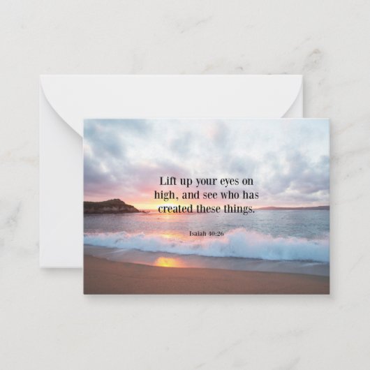 聖なる書物、 経典、イザヤ40:26 ノートカード (正面)