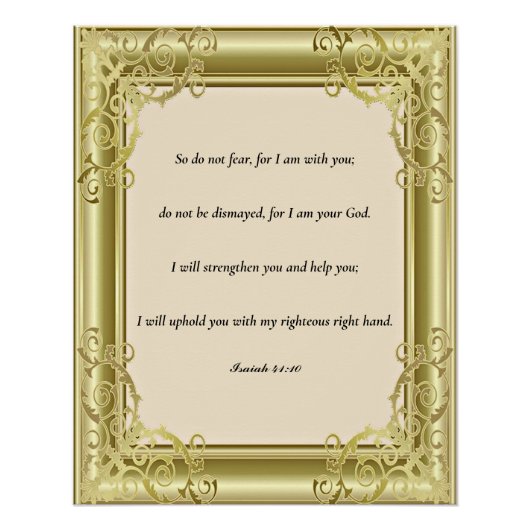 聖なる書物、 経典、イザヤ41:10 ポスター (正面)