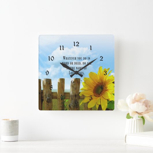 聖なる書物、 経典,コロシアンズ3:17 スクエア壁時計 (ホーム)