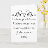 聖なる書物、 経典、ヨハネ5:15わたしはつる植物だ感動的 カード (黄色い花)