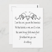 聖なる書物、 経典、ヨハネ5:15わたしはつる植物だ感動的 ポストカード (正面/裏面)