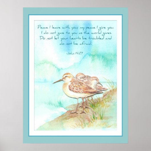聖なる書物、 経典,感動的平和,ヨハネ14:27ビーチ ポスター (正面)