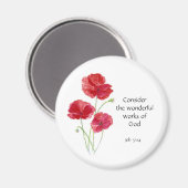 聖なる書物、 経典,感動的引用文，花，ポピー マグネット (正面/裏面)