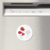 聖なる書物、 経典,感動的引用文，花，ポピー マグネット (インサイチュ (食洗機))