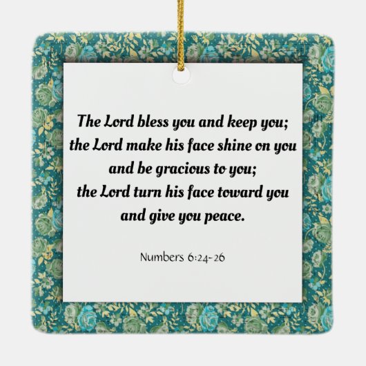 聖なる書物、 経典、数値6:24-26 セラミックオーナメント (裏面)