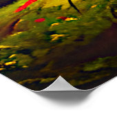 聖なる書物、 経典、木の間のクリスチャン十字架を追加 ポスター (角)