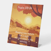 聖なる書物、 経典、泣いて一晩も耐えられる 台座サイン (正面)