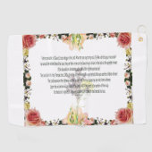 聖なる書物、 経典、詩篇11章カラフル花 ゴルフタオル (横)