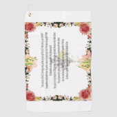 聖なる書物、 経典、詩篇11章カラフル花 ゴルフタオル (正面)