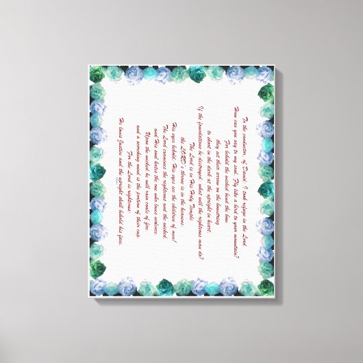 聖なる書物、 経典、詩篇11節、聖書の詩。 キャンバスプリント (正面)