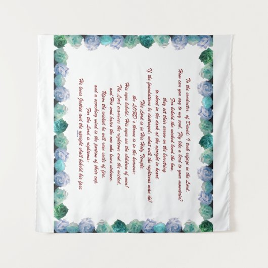 聖なる書物、 経典、詩篇11節、聖書の詩。 タペストリー (正面(横))