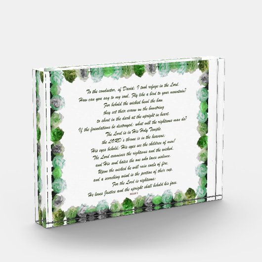 聖なる書物、 経典、詩篇11節、聖書の詩。 フォトブロック (左)