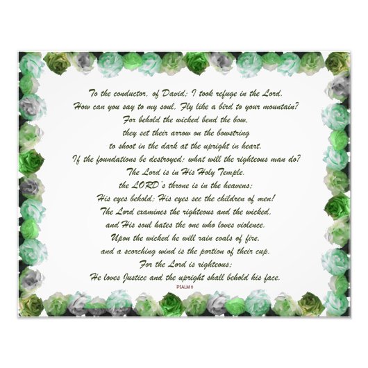 聖なる書物、 経典、詩篇11節、聖書の詩。 フォトプリント            (正面)