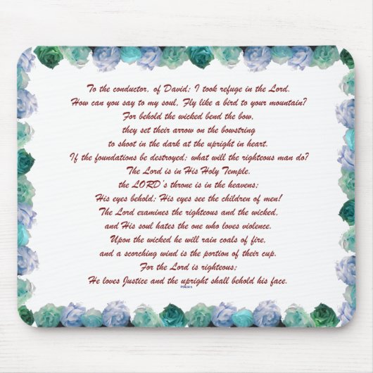 聖なる書物、 経典、詩篇11節、聖書の詩。 マウスパッド (正面)