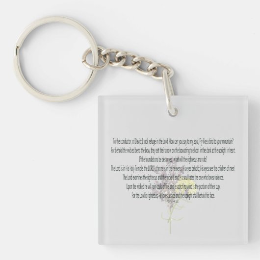聖なる書物、 経典、詩篇11、 キーホルダー (正面)