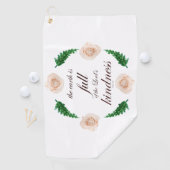 聖なる書物、 経典、詩篇33、白いバラと緑の枝 ゴルフタオル (インサイチュ)