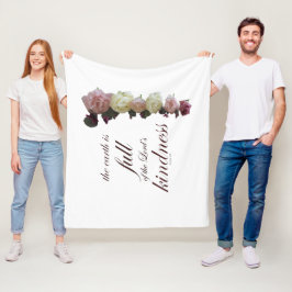 聖なる書物、 経典、詩篇33、白とピンクのバラ フリースブランケット