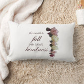 聖なる書物、 経典、詩篇33、白とピンクのバラ ランバークッション (ブランケット)