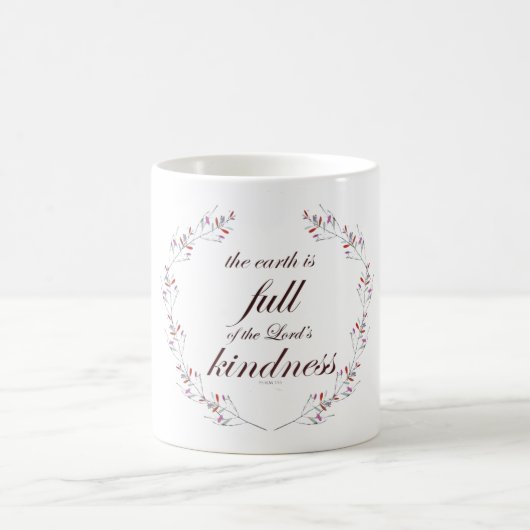 聖なる書物、 経典、詩篇33、親切 モーフィングマグカップ (中央)