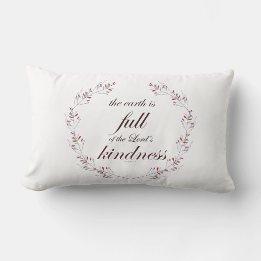 聖なる書物、 経典、詩篇33、親切 ランバークッション (正面)