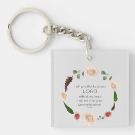 聖なる書物、 経典、詩篇9、すべての素晴らしい行いを主 キーホルダー