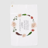 聖なる書物、 経典、詩篇9、すべての素晴らしい行いを主 ゴルフタオル (正面)