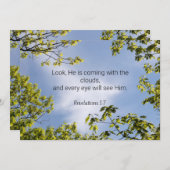 聖なる書物、 経典、黙示録1:7、 ノートカード (正面/裏面)