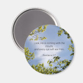 聖なる書物、 経典、黙示録1:7、 マグネット (正面/裏面)