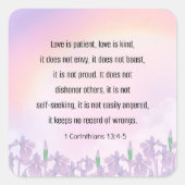 聖なる書物、 経典、1コリント13 4-6、愛、 スクエアシール (正面)