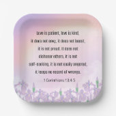 聖なる書物、 経典、1コリント13 4-6、愛、 ペーパープレート (正面)