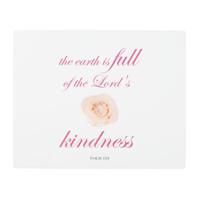 聖なる書物、 経典, Psalm 33，フルフレンドリーホワイトローズ メタルプリント (正面)