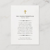 聖なる栄光の預言者エリヤ祈りの言葉カード プレイスカード (裏面)