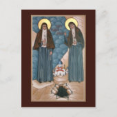 聖なる殉教者エリザベートとバーバラの祈祷カード ポストカード (正面)