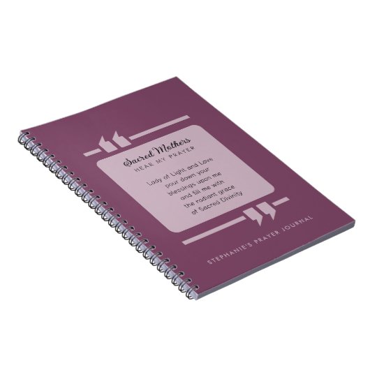 聖なる母親が私の祈りの言葉のジャーナリングを聞く ノートブック (右側)