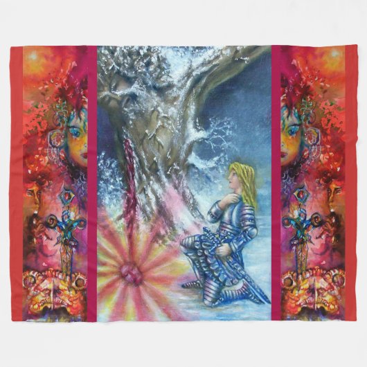 聖なる灰色の赤い青の知覚と視覚 フリースブランケット (正面(横))