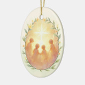 聖なる無邪気な神の平和とスリとの恵み セラミックオーナメント (左)