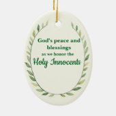 聖なる無邪気な神の平和とスリとの恵み セラミックオーナメント (裏面)